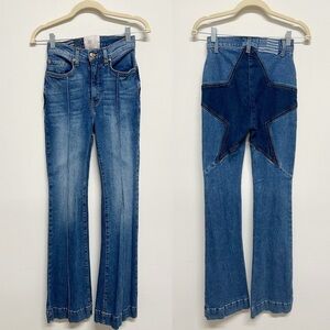 REVICE Denim Womens Boho Two Tone Special Edition Venus Star Flares Size 24
